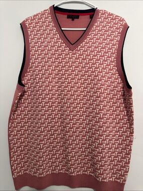 Ted Baker Men's dark salmon Patterned V-Neck Sweater Vest